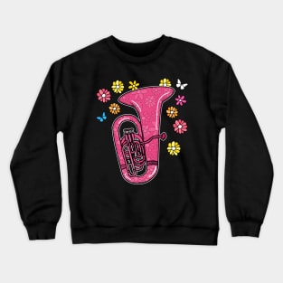 Mothers Day Tuba Mom Female Brass Musician Crewneck Sweatshirt